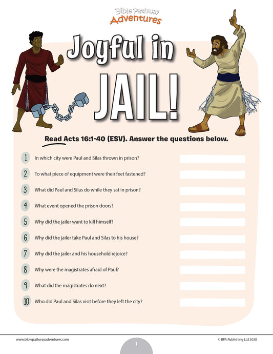 Joyful in Jail! quiz (PDF)