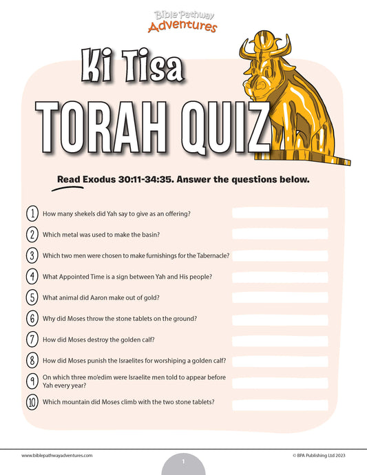 Ki Tisa Torah quiz
