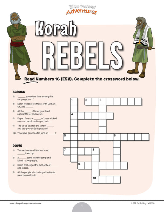 Korah Rebels crossword puzzle (PDF)