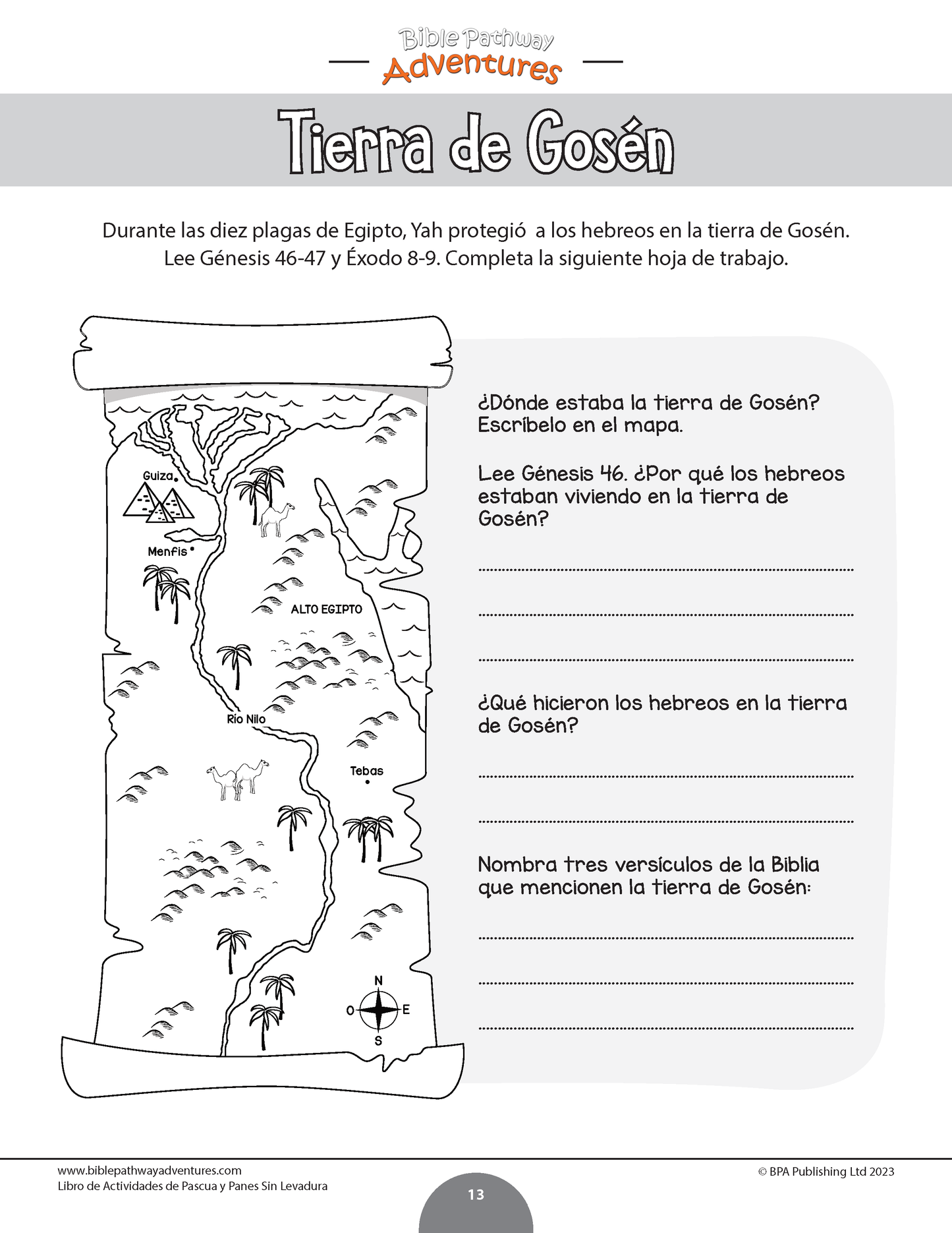 Libro de actividades de Pascua y Panes Sin Levadura (PDF)