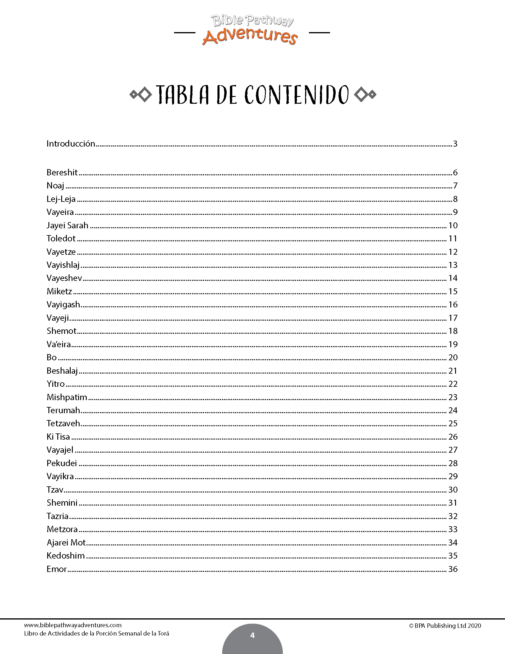 Libro de actividades de la porción semanal de la Torá (PDF) – Bible ...