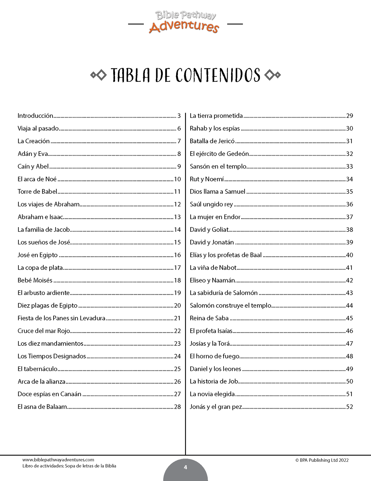 Sopas de letras de la Biblia: Libro de actividades (PDF)