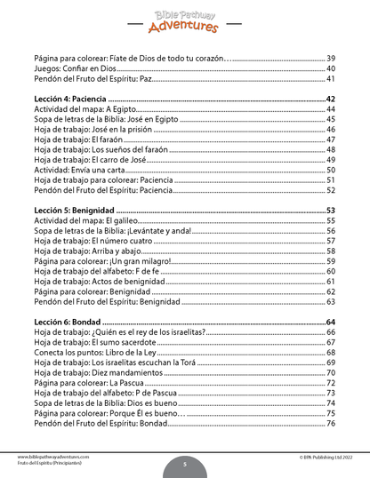 Libro de actividades del fruto del espíritu para principiantes (PDF)