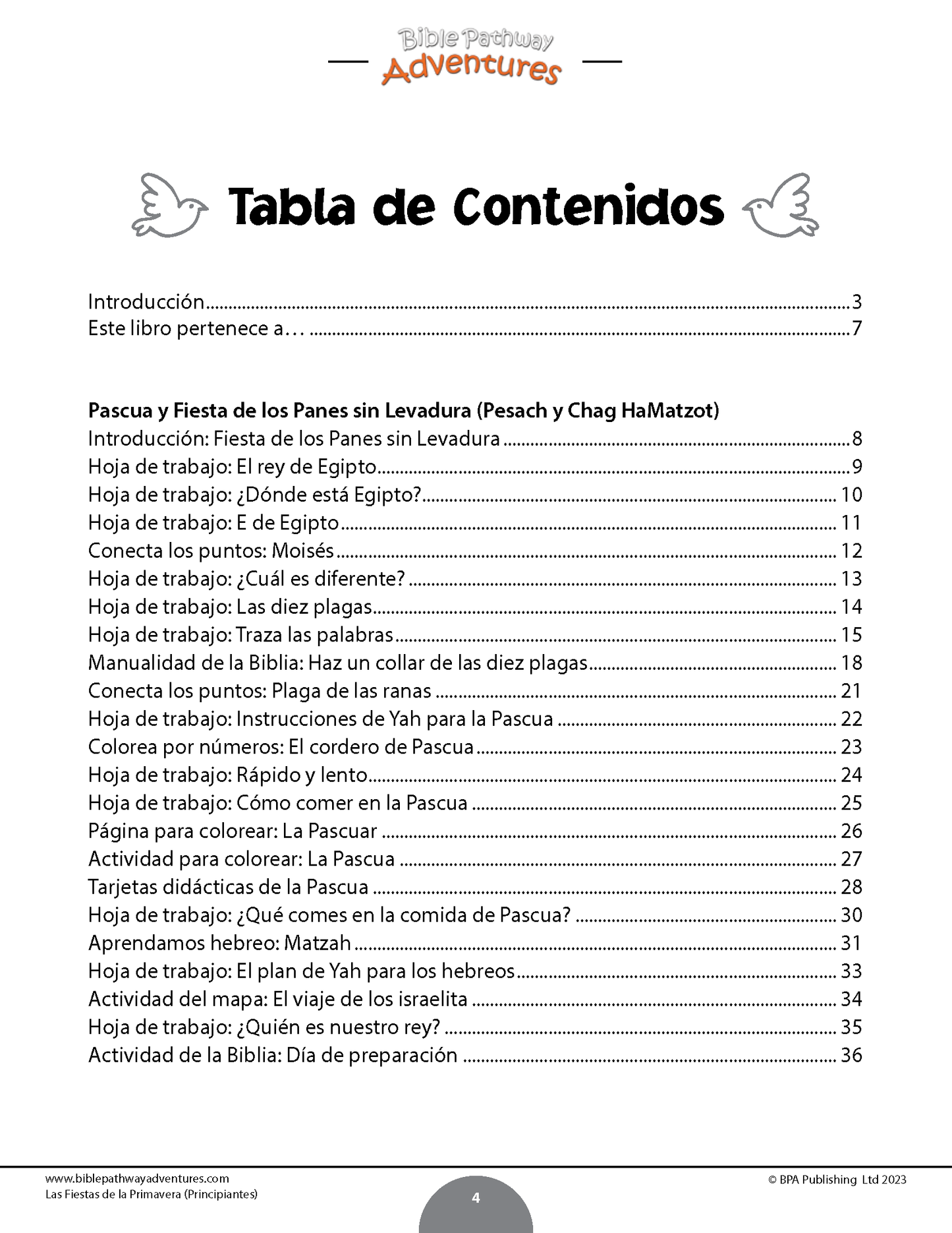 Libro de actividades de las fiestas de la primavera para principiantes (PDF)