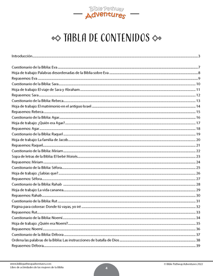 Libro de actividades de las mujeres de la Biblia (PDF)