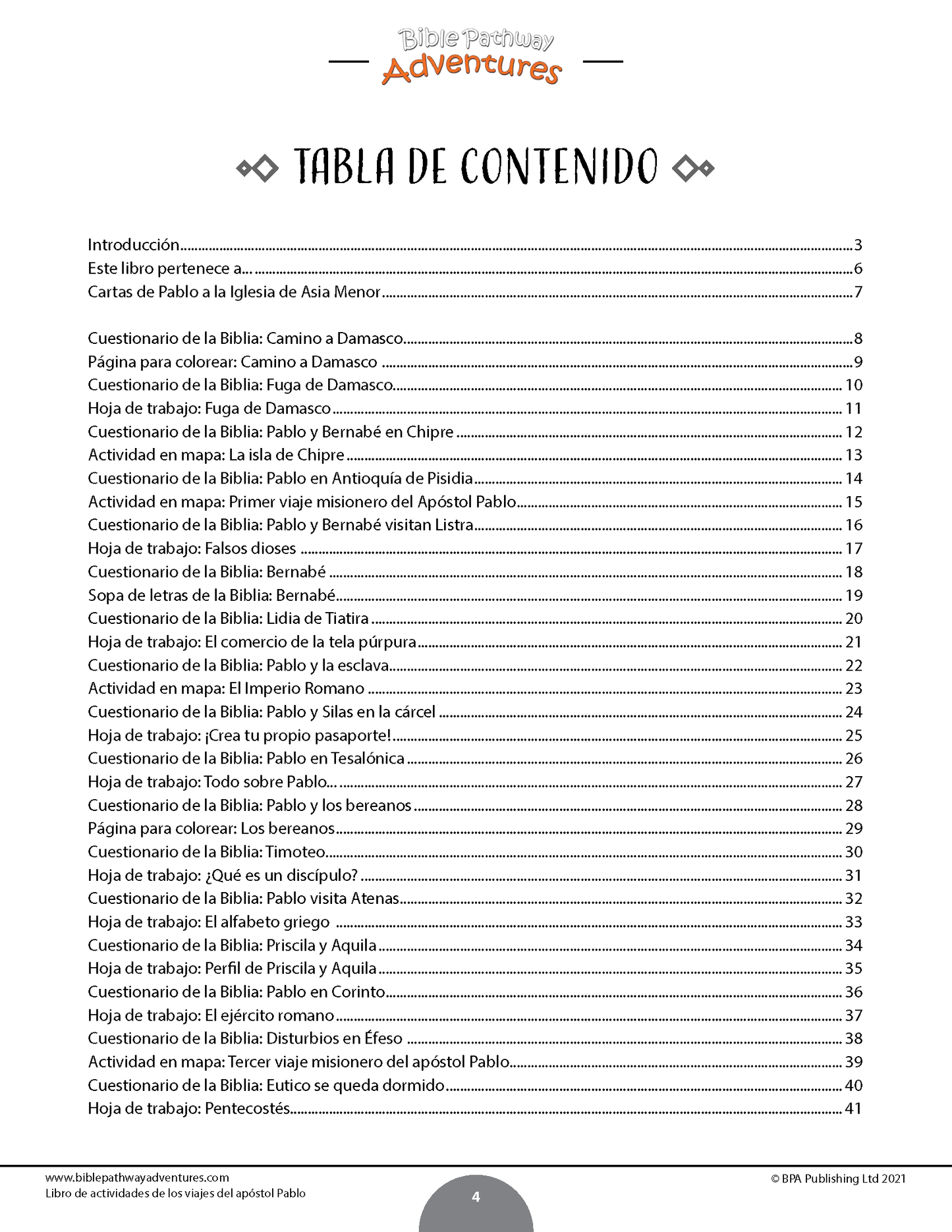 Libro de actividades de los viajes del apóstol Pablo (PDF)