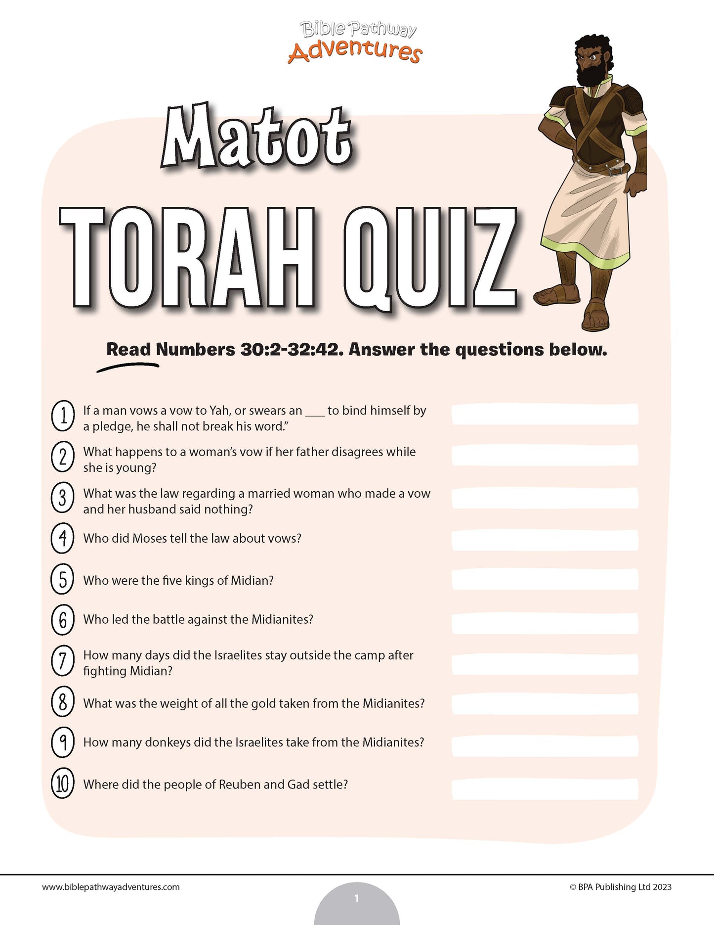 Matot Torah quiz (PDF)