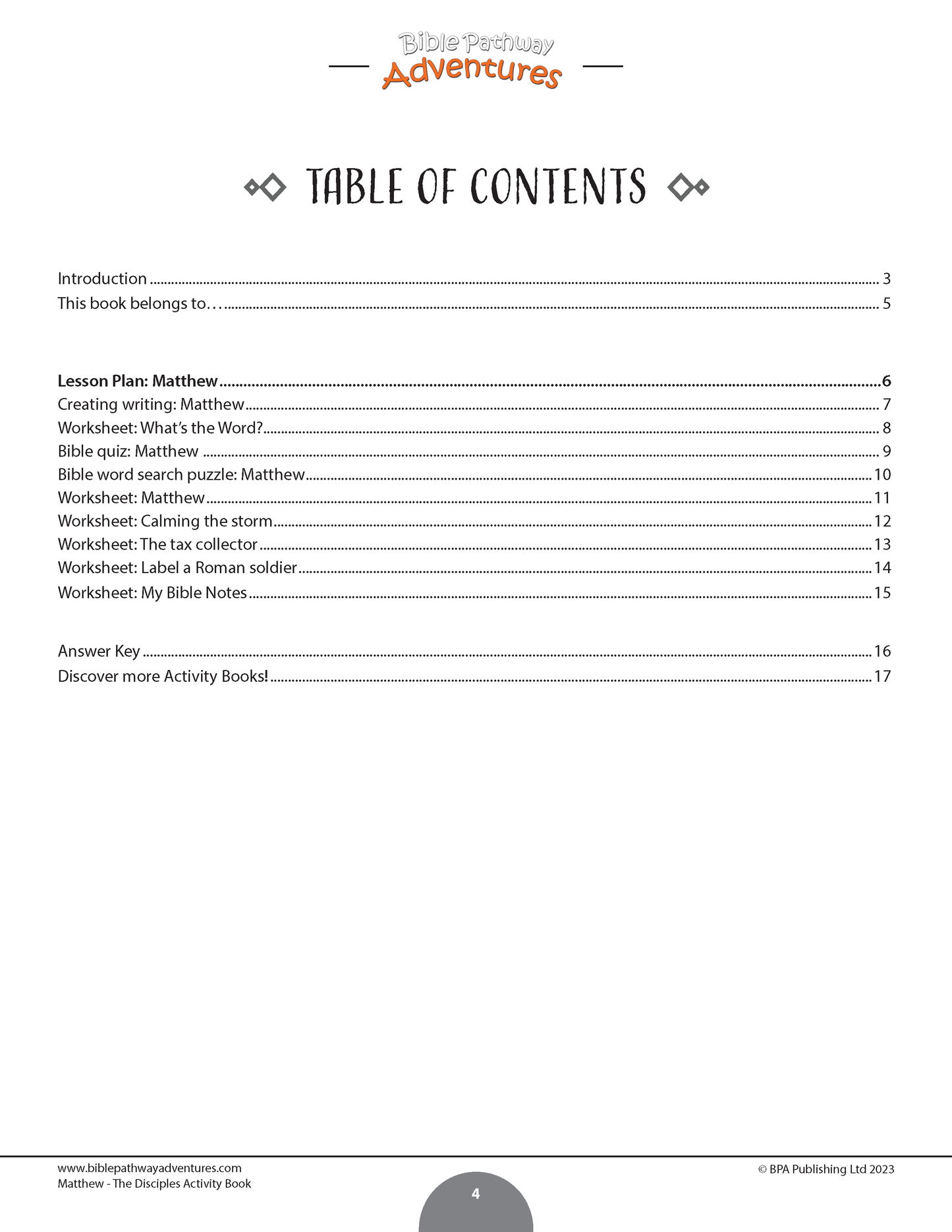 Matthew: The Disciple Activity Book (PDF)