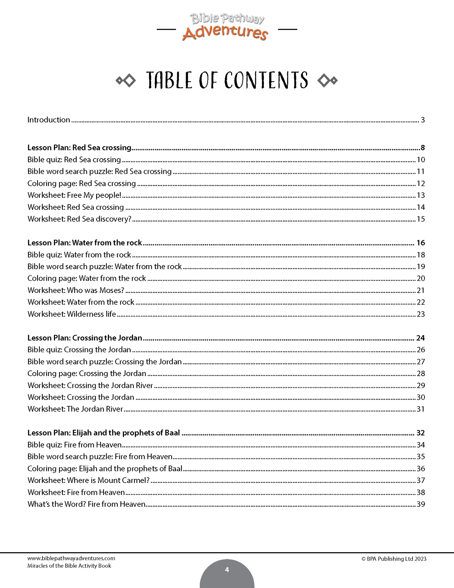 Libro de actividades de los milagros de la biblia