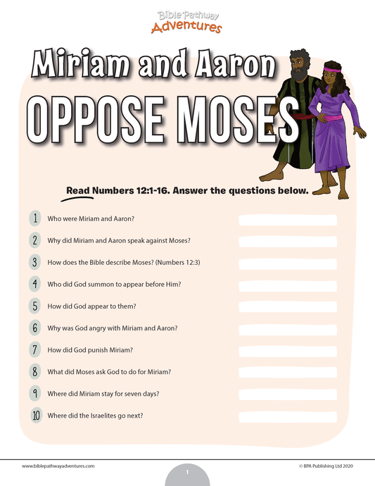 Miriam and Aaron Oppose Moses quiz
