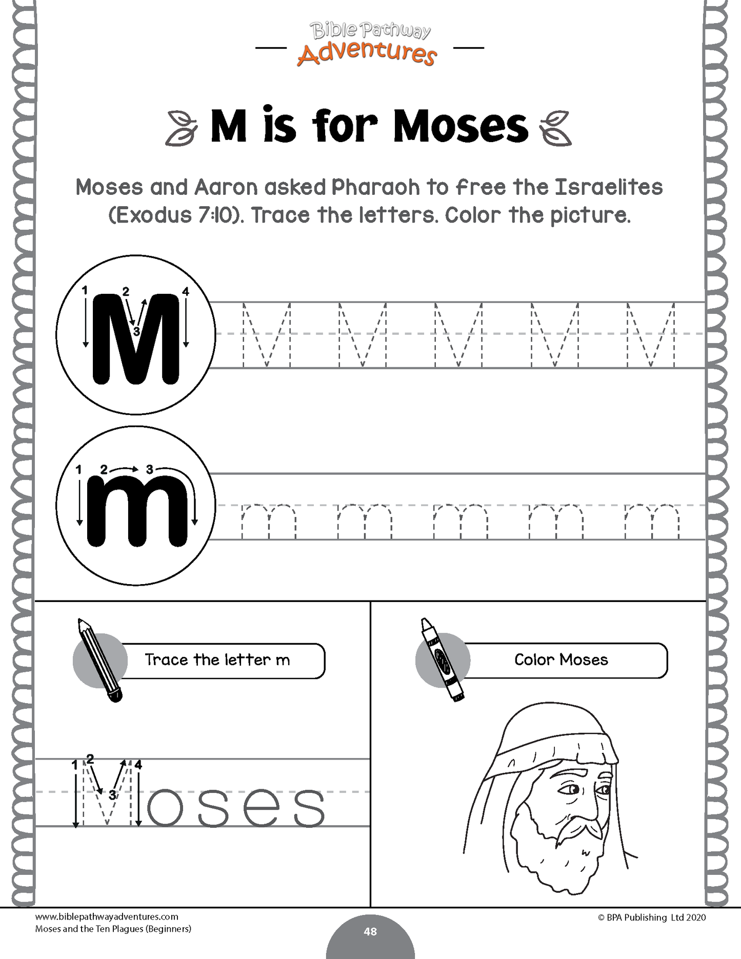 Moisés y las diez plagas Libro de actividades para principiantes