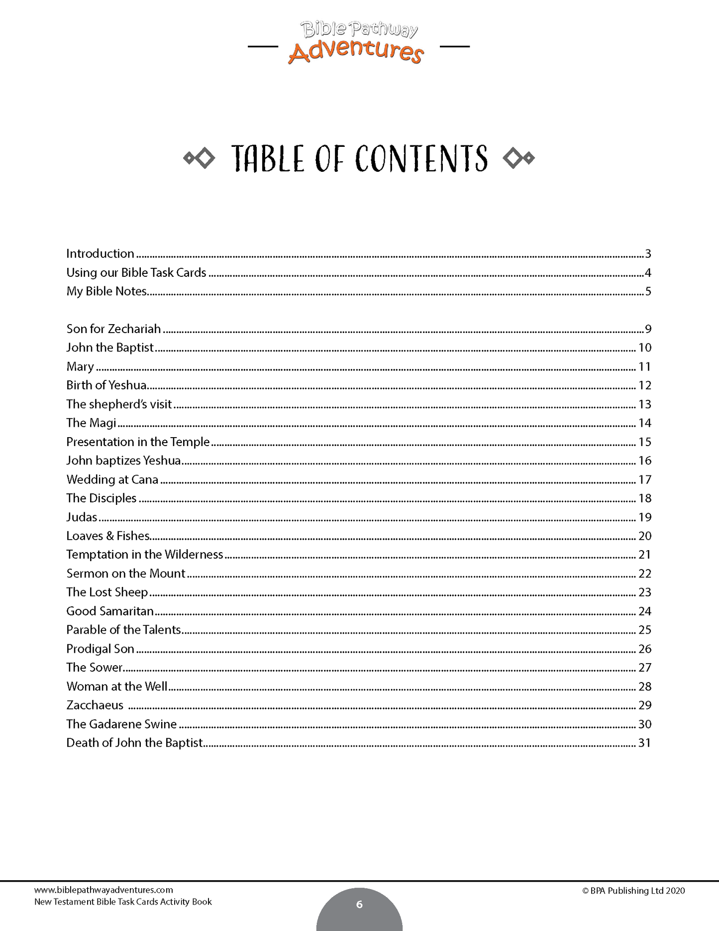 Libro de actividades de tarjetas de tareas de la Biblia del Nuevo Testamento