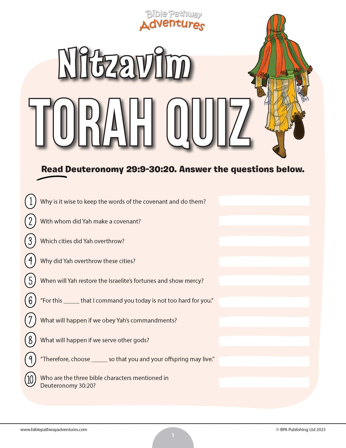 Nitzavim Torah quiz