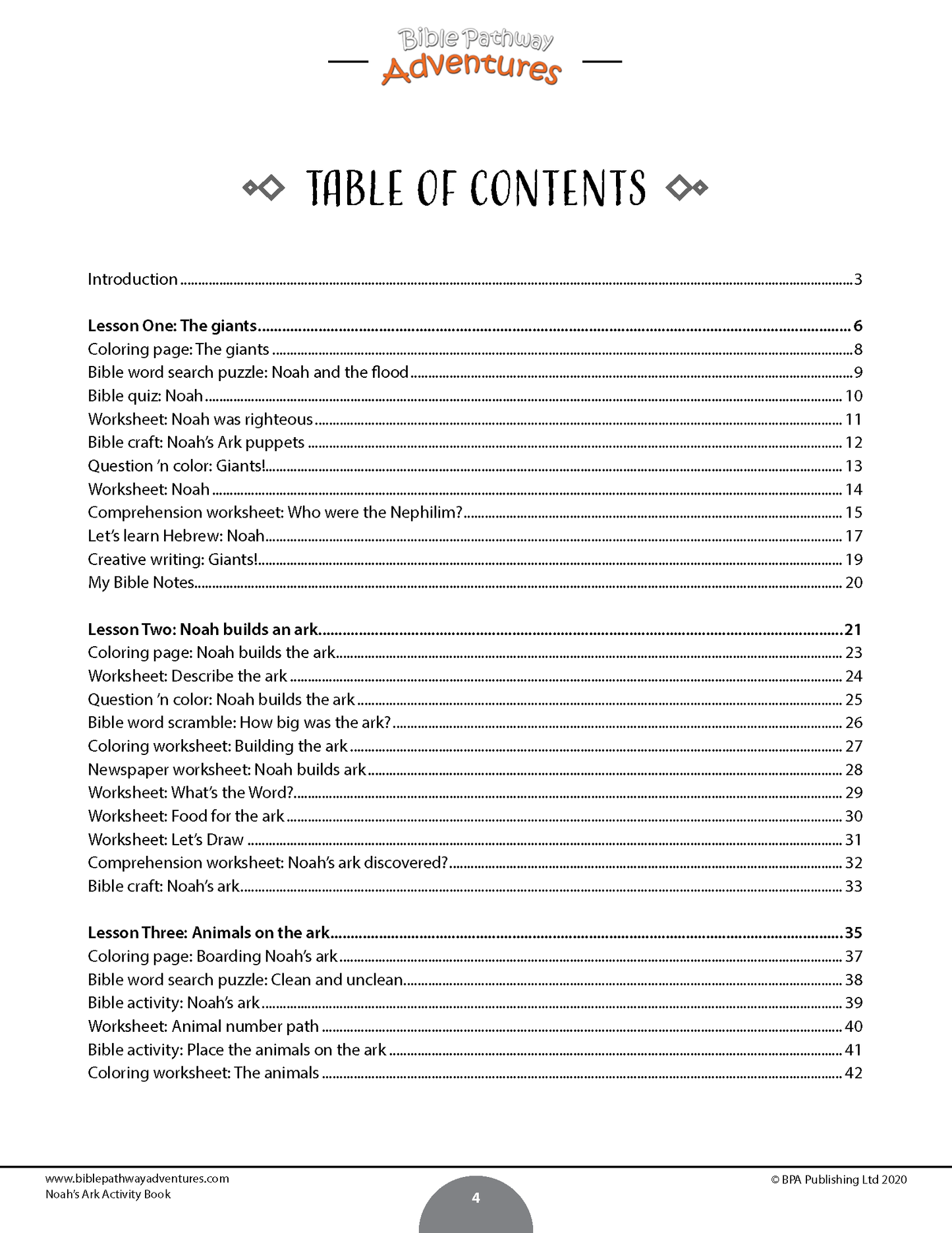 Noah's Ark Activity Book (PDF)