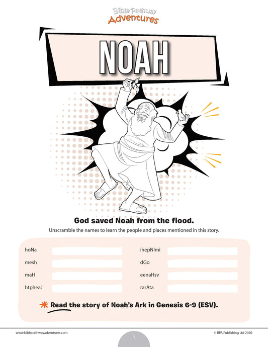 Noah word scramble (PDF)