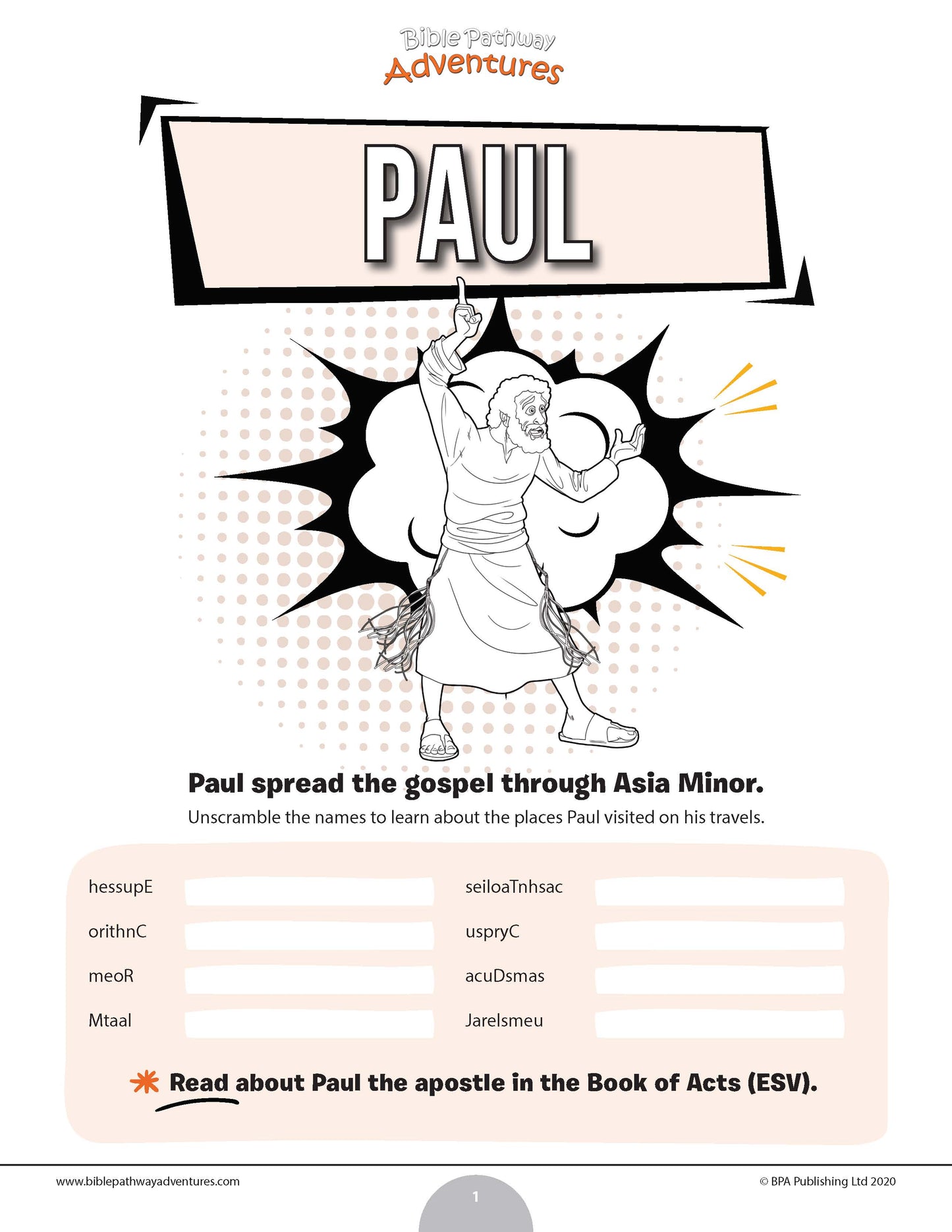 Paul word scramble (PDF)