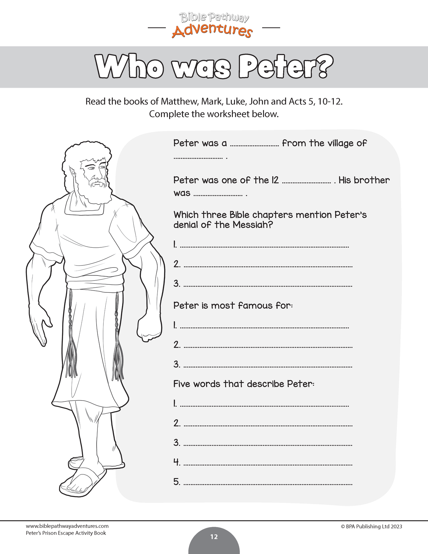 Peter's Prison Escape Activity Book (PDF)