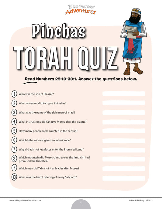 Pinchas Torah quiz (PDF)