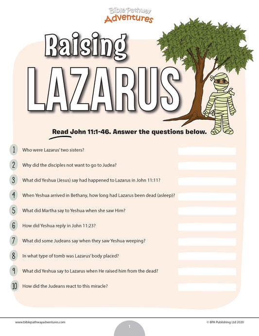 Raising Lazarus quiz (PDF)