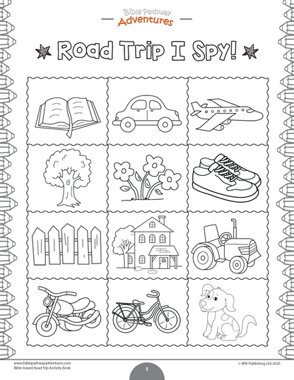 Libro de actividades de viaje por carretera basado en la Biblia para principiantes