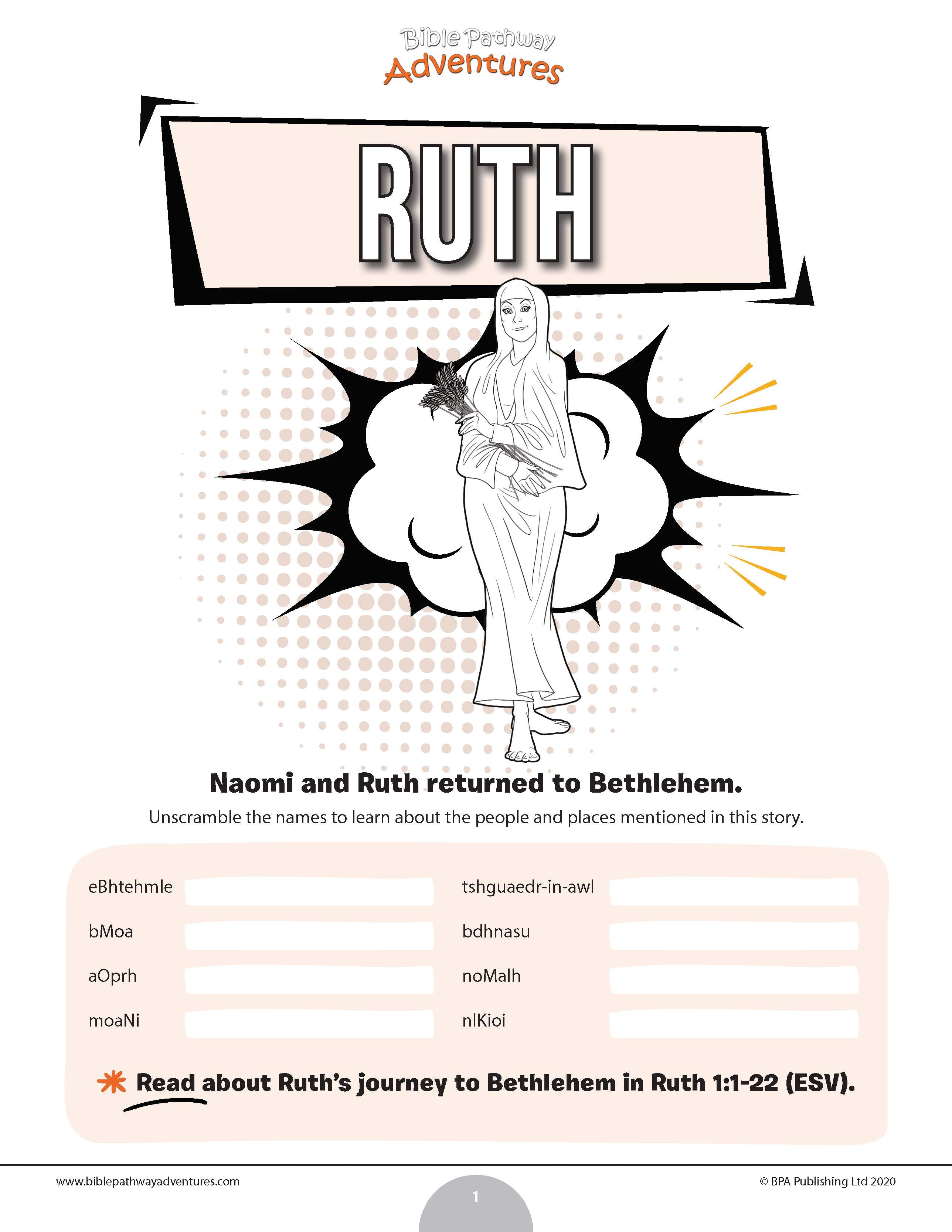 printable bible coloring pages ruth