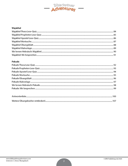 Schemot / 2. Mose Übungsbuch (PDF)