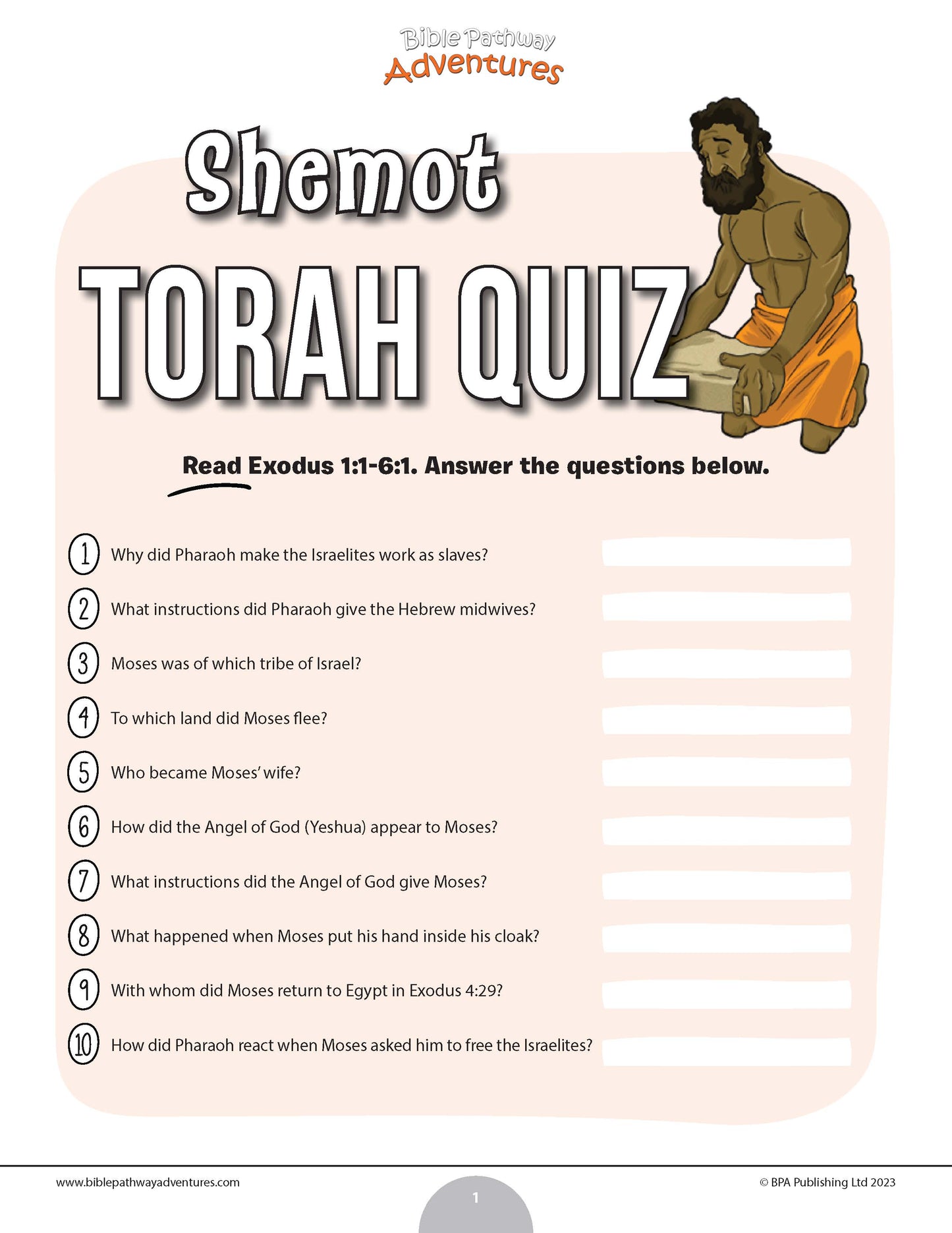 Shemot Torah quiz (PDF)