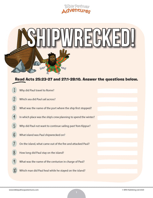Shipwrecked! quiz (PDF)