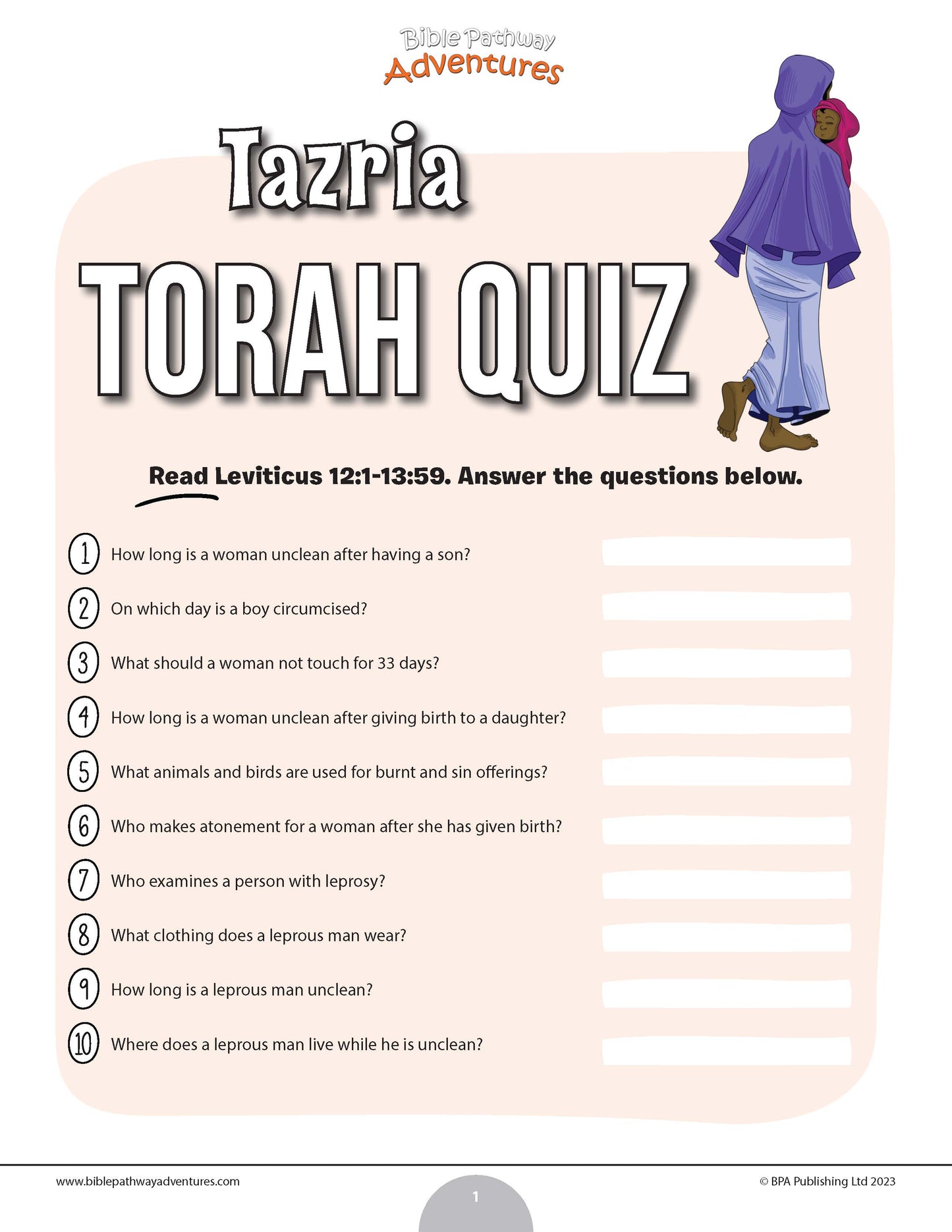 Tazria Torah quiz (PDF)
