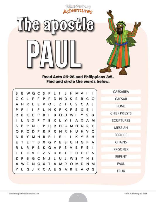 The apostle Paul word search (PDF)