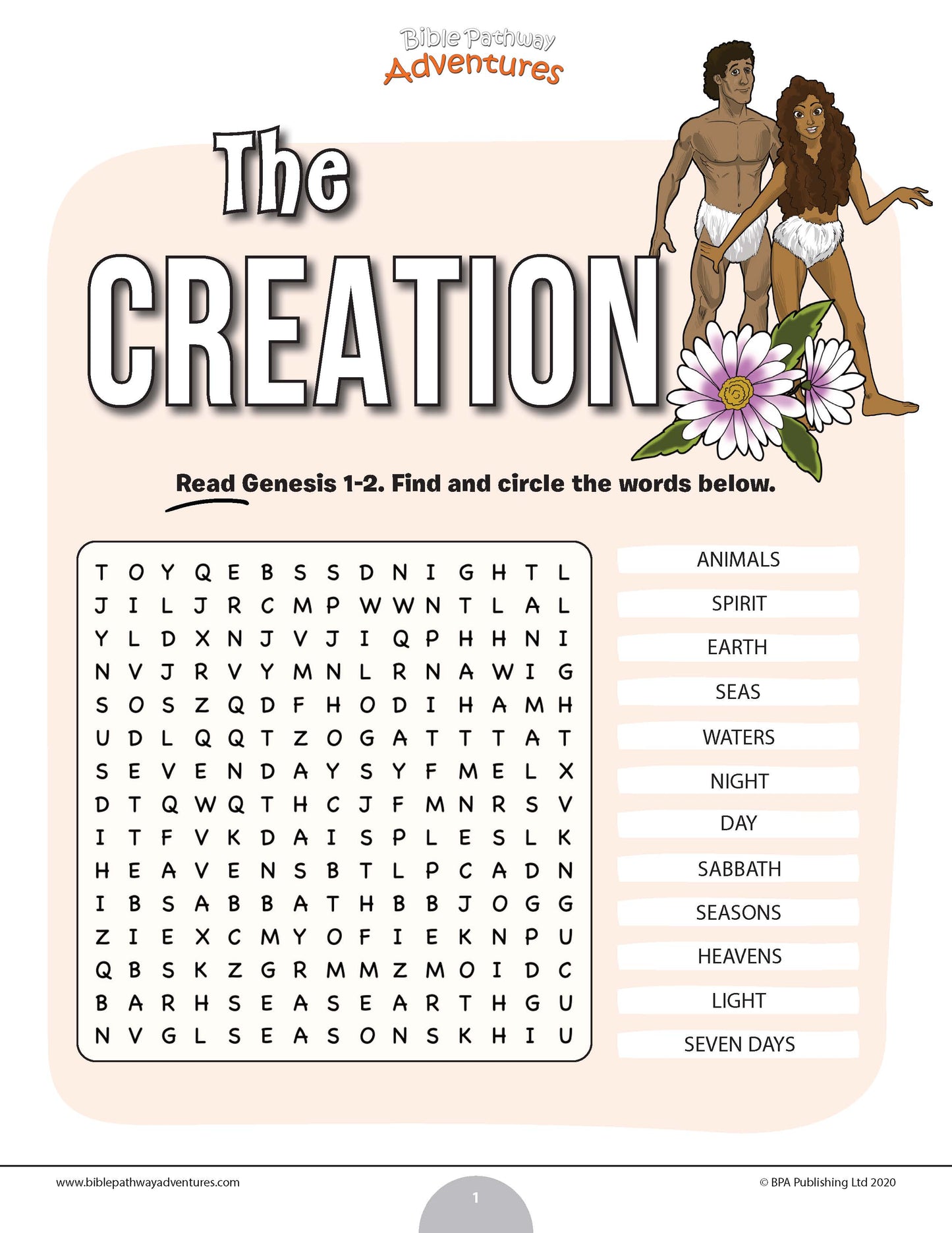 The Creation word search (PDF)