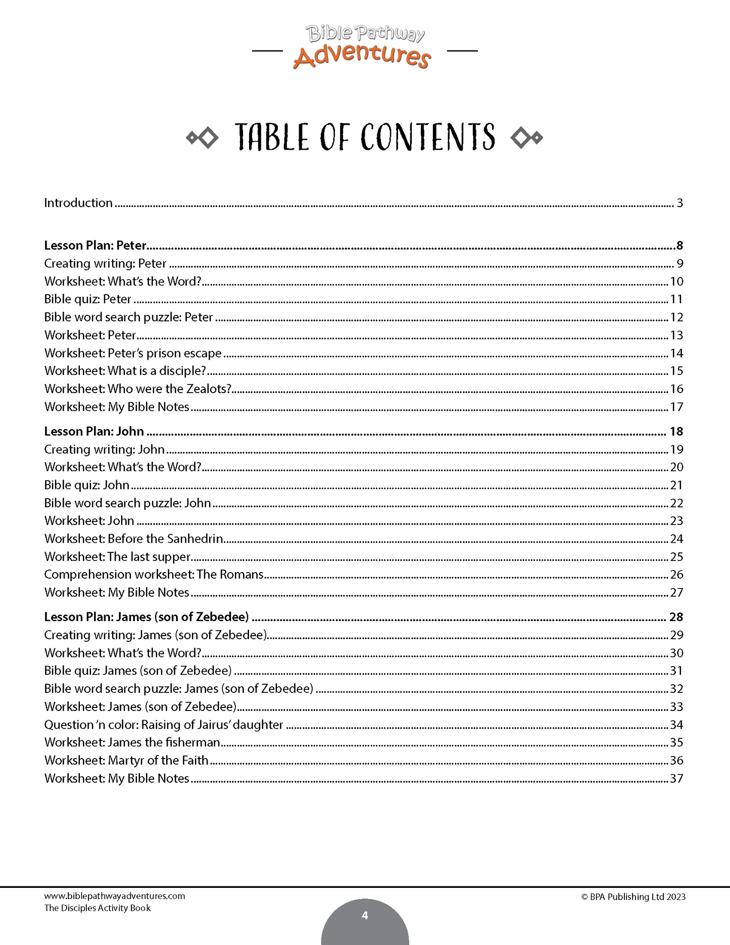 El libro de actividades de los discípulos