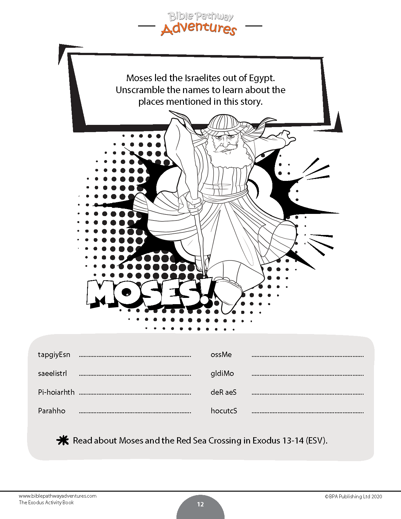 moses sees the promised land coloring pages