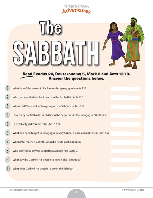 The Sabbath Quiz (pdf) – Bible Pathway Adventures