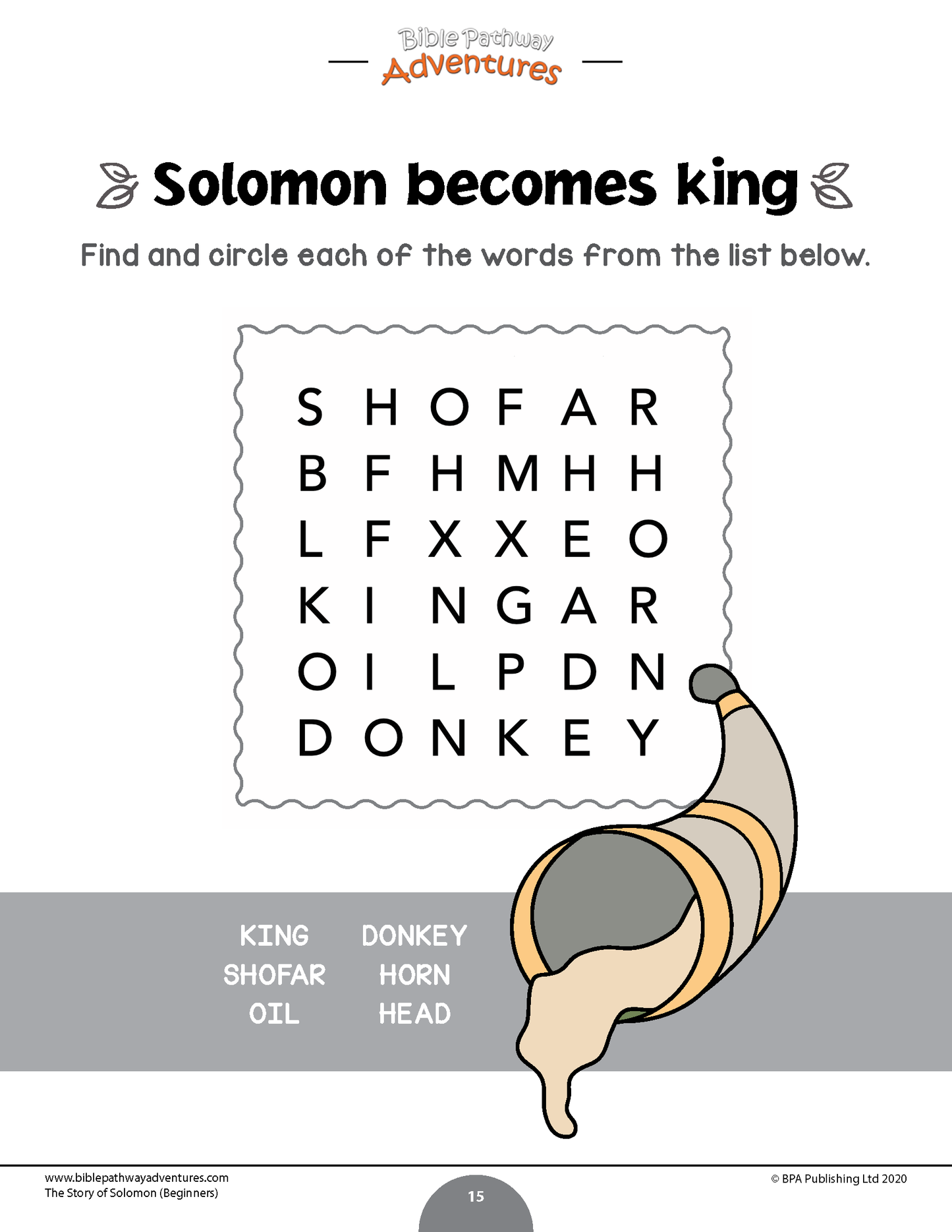 La historia de Salomón Libro de actividades para principiantes