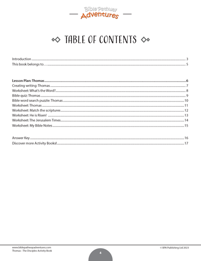 Thomas: The Disciple Activity Book