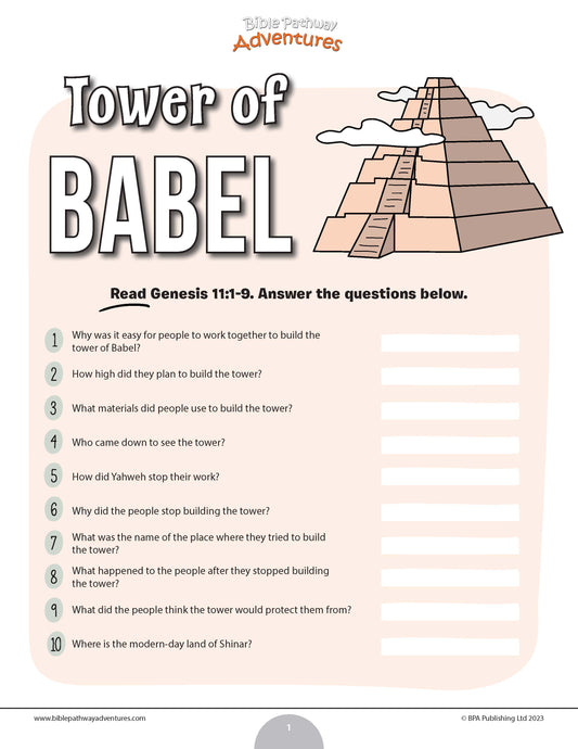 Tower of Babel quiz (PDF)