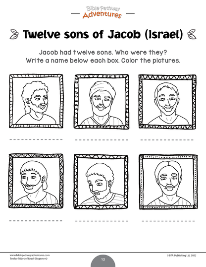 Twelve Tribes of Israel Activity Book for Beginners (PDF)