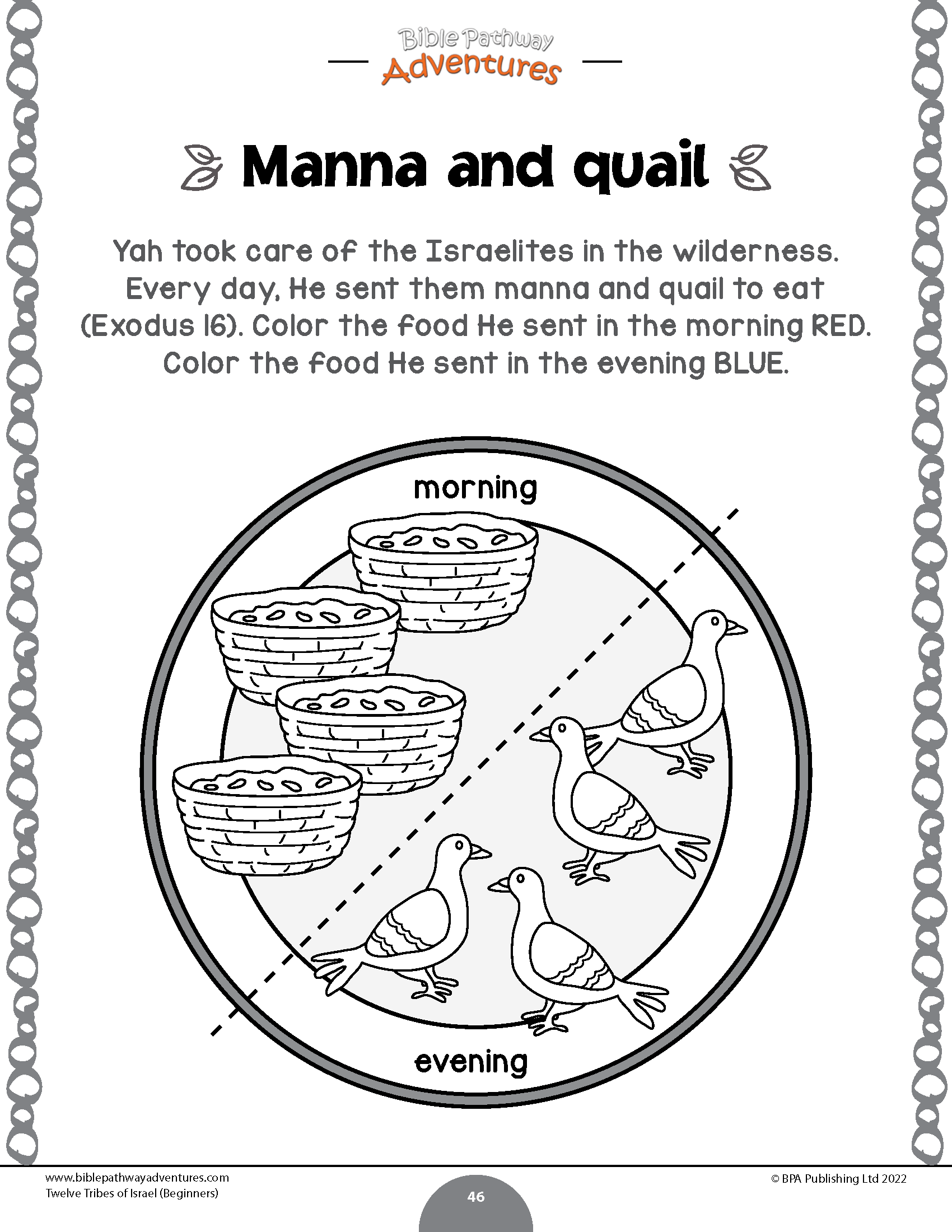 Manna And Quail Coloring Page manna-and-quail-coloring-page