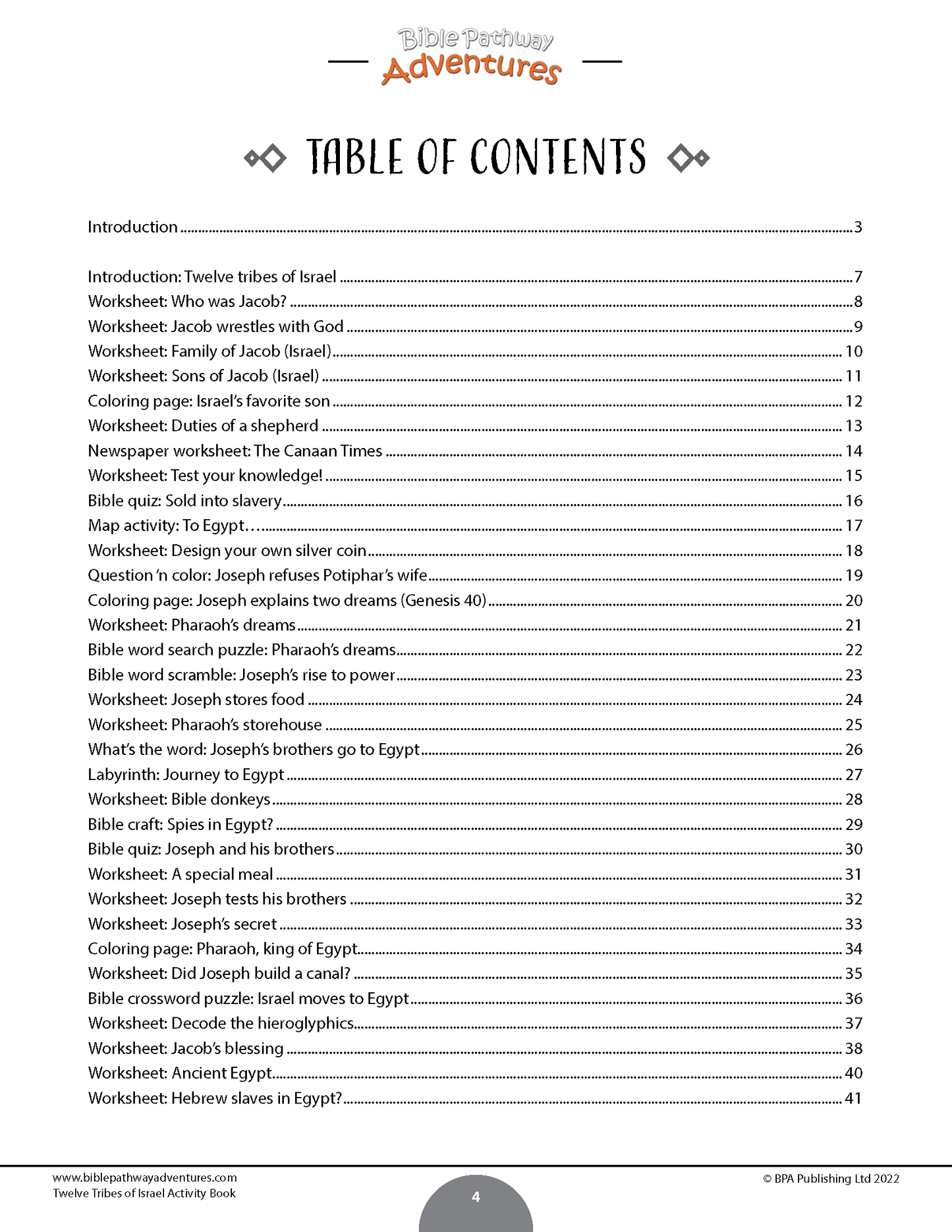 Twelve Tribes of Israel Activity Book
