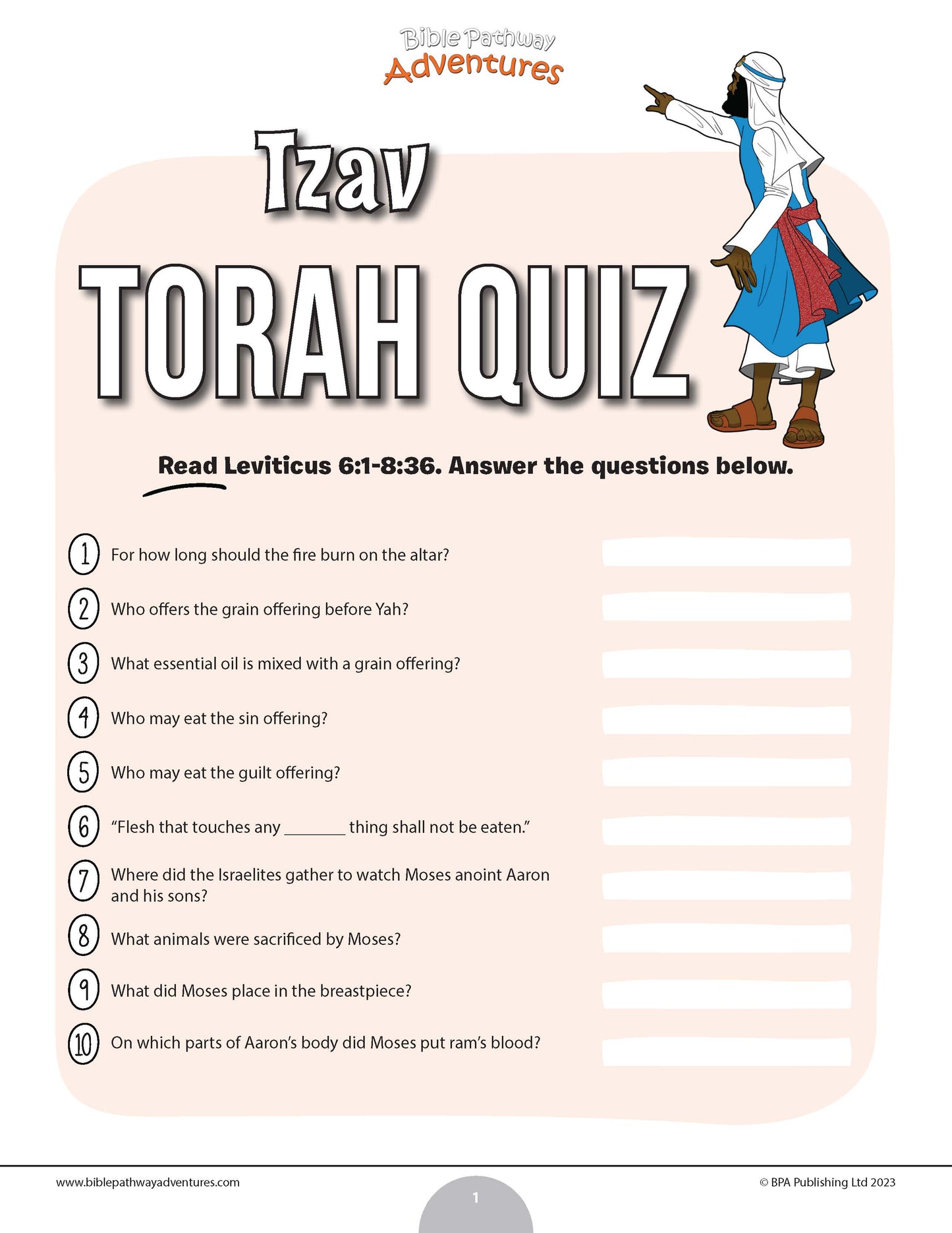 Tzav Torah quiz (PDF)