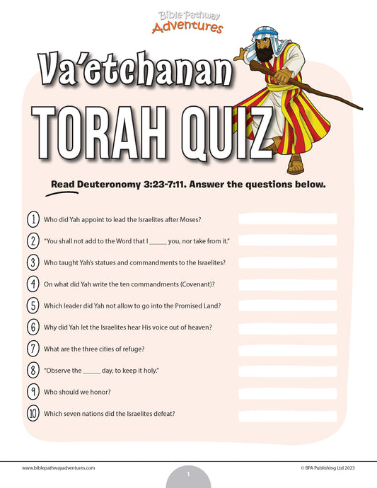 Va’etchanan Torah quiz (PDF)