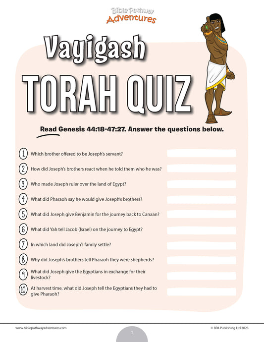 Vayigash Torah quiz (PDF)