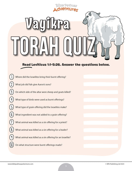 Vayikra Torah quiz (PDF)
