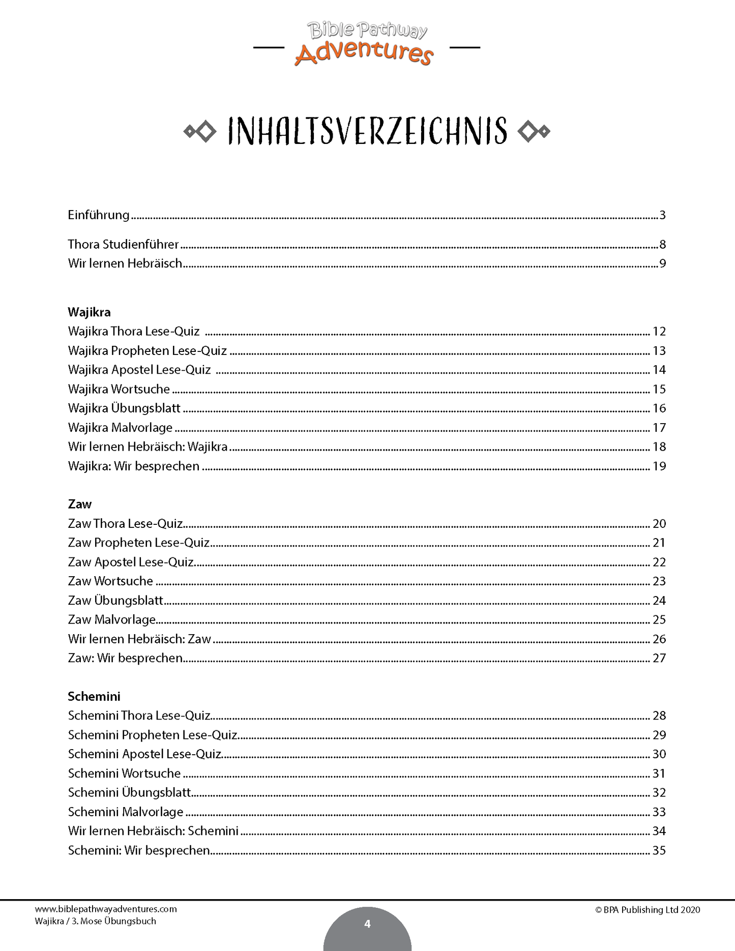 Wajikra / 3. Mose Übungsbuch (PDF)