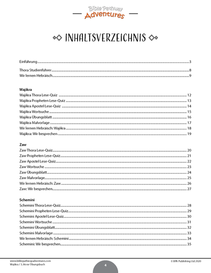 Wajikra / 3. Mose Übungsbuch (PDF)