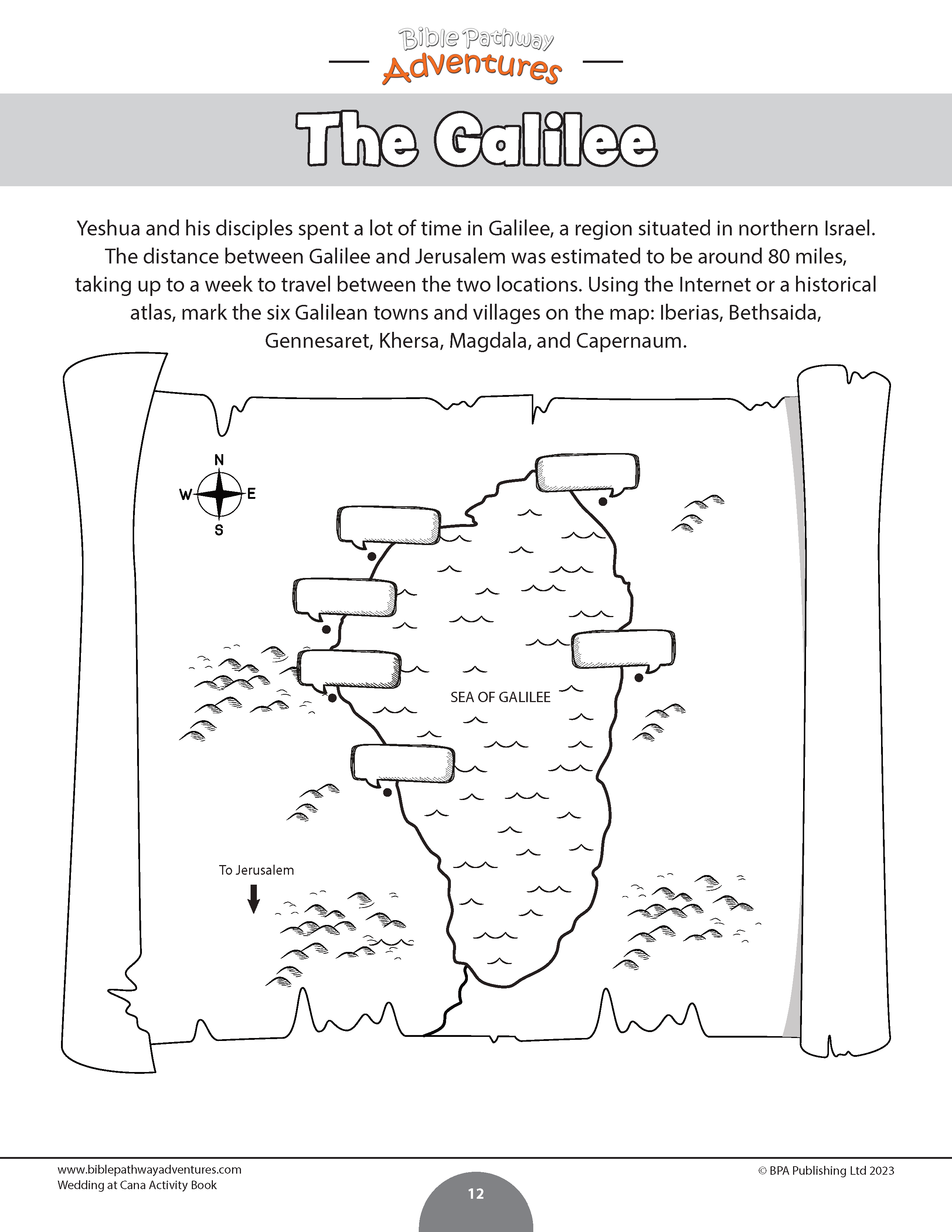 Wedding at Cana Activity Book (PDF) – Bible Pathway Adventures