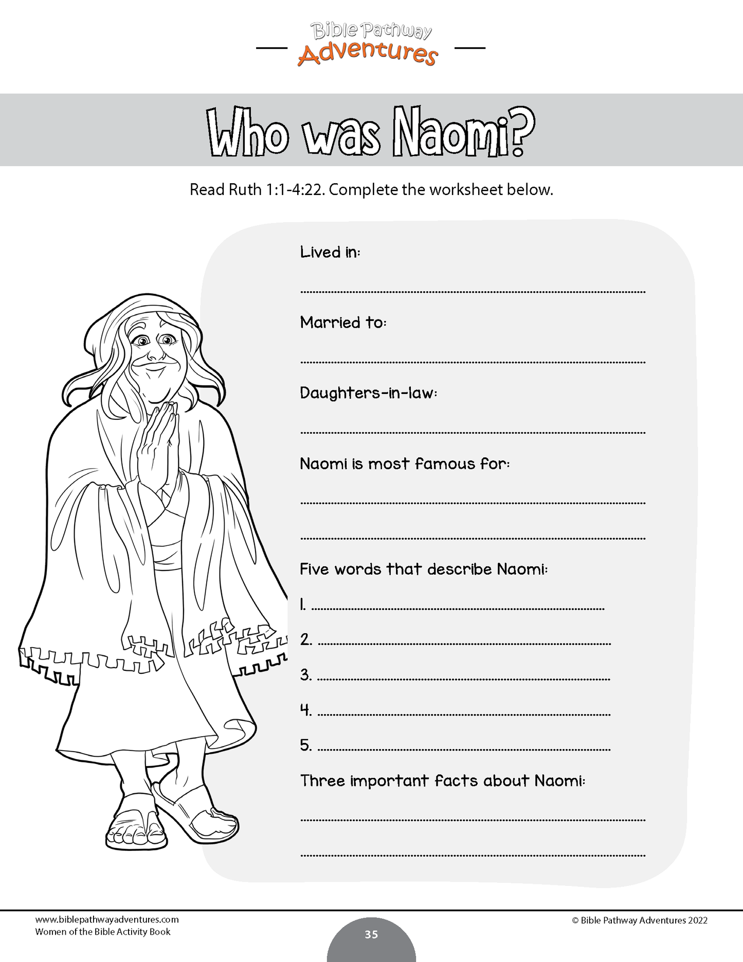 Women of the Bible Activity Book (PDF)