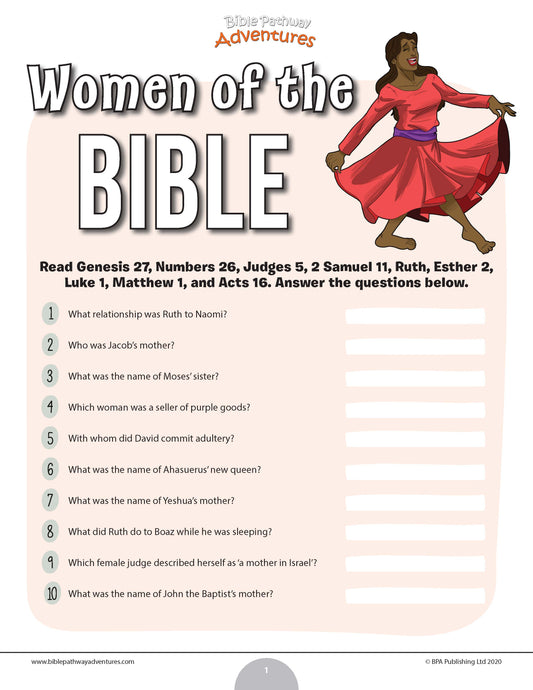 Women of the Bible quiz (PDF)