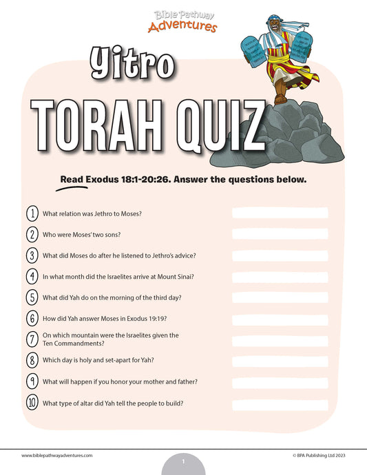 Yitro Torah quiz (PDF)